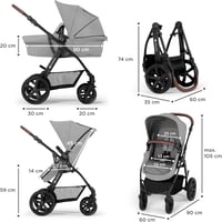 Kinderkraft MOOV CT 3az1-ben Babakocsi Autósülés Kombinációval, Összecsukható, 26 kg-ig, Fekvő Pozíció 7