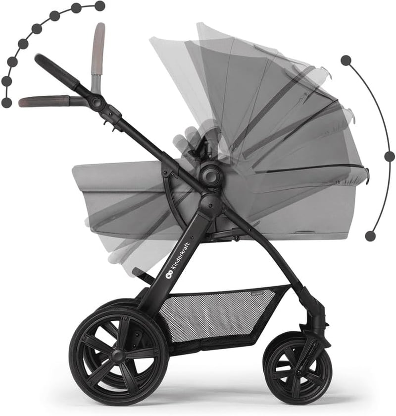 Kinderkraft MOOV CT 3az1-ben Babakocsi Autósülés Kombinációval, Összecsukható, 26 kg-ig, Fekvő Pozíció