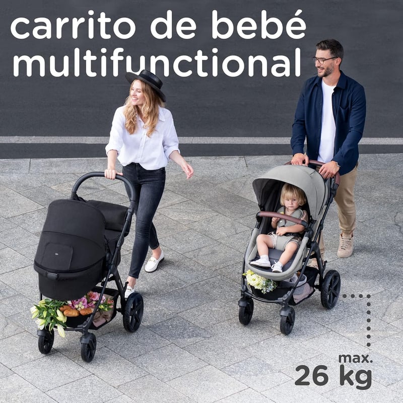 Kinderkraft MOOV CT 3az1-ben Babakocsi Autósülés Kombinációval, Összecsukható, 26 kg-ig, Fekvő Pozíció