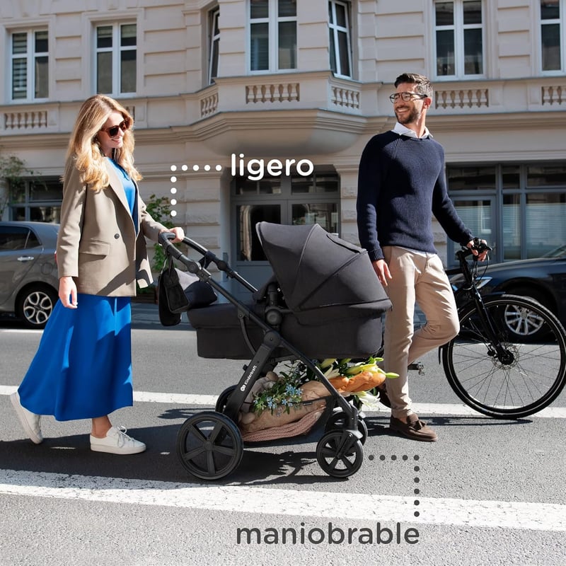 Kinderkraft MOOV CT 3az1-ben Babakocsi Autósülés Kombinációval, Összecsukható, 26 kg-ig, Fekvő Pozíció