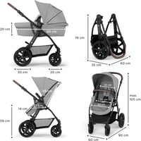 Kinderkraft MOOV CT 3az1-ben Babakocsi Autósülés Kombinációval, Összecsukható, 26 kg-ig, Fekvő Pozíció 11