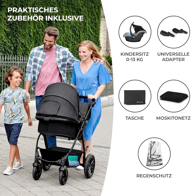 Kinderkraft Moov Multi 3az1-ben Kombinált Babakocsi Szürke