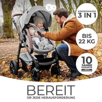 Kinderkraft Moov Multi 3az1-ben Kombinált Babakocsi Szürke 3