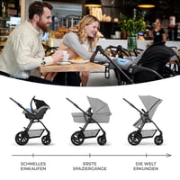 Kinderkraft Moov Multi 3az1-ben Kombinált Babakocsi Szürke 5