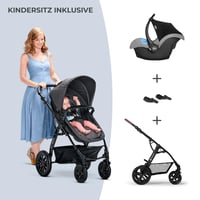 Kinderkraft Moov Multi 3az1-ben Kombinált Babakocsi Szürke 6