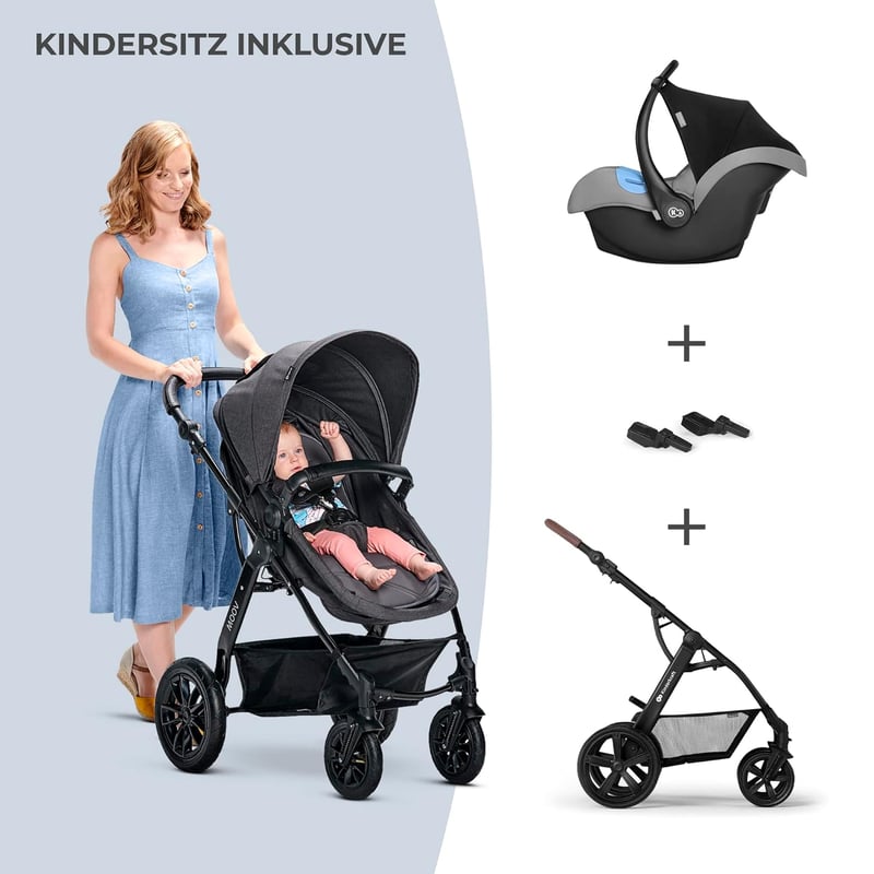 Kinderkraft Moov Multi 3az1-ben Kombinált Babakocsi Szürke