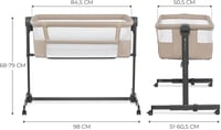 Kinderkraft NESTE UP 2 Szülői Ágy Melletti Kiságy Magasságállítható Beige 5