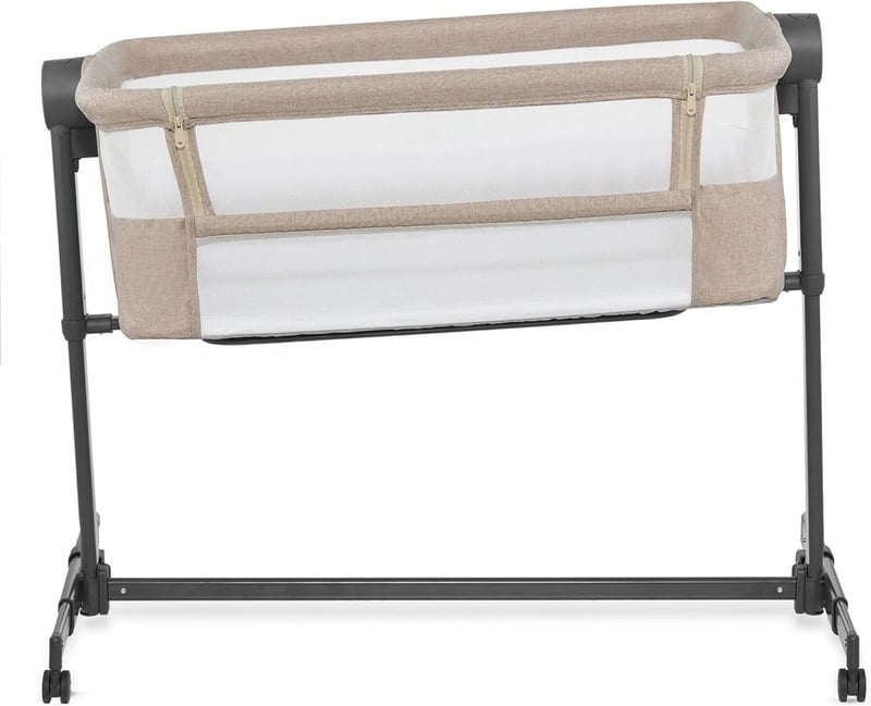 Kinderkraft NESTE UP 2 Szülői Ágy Melletti Kiságy Magasságállítható Beige