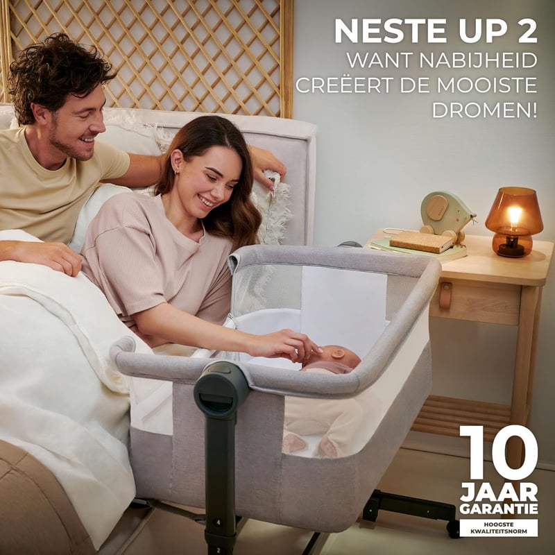 Kinderkraft NESTE UP2 magasságállítható babaágy-szülőágy 2 az 1-ben, matraccal