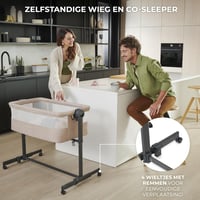 Kinderkraft NESTE UP2 magasságállítható babaágy-szülőágy 2 az 1-ben, matraccal 3