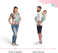 Marsupiu ergonomic Kinderkraft NINO, de la 3 luni până la 20 kg - roz 3