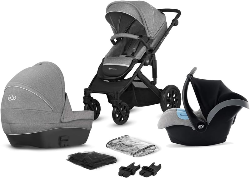 Kinderkraft Prime Lite 3az1-ben Kombinált Babakocsi Szürke
