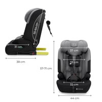 Kinderkraft Safety FIX 3 PRO i-Size gyerekülés 76-150 cm, 15 hónap-12 év, Isofix, 5 pontos biztonsági heveder, állítható fejtámla, szürke 8