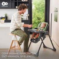 Detská jedálenská stolička Kinderkraft TUMMIE 2 v 1, detská stolička, kombinovaná stolička, poloha v pololahu, opierka nôh, PU poťah, s hračkami, sivá 10