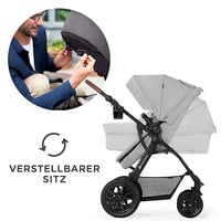 Kinderkraft XMOOV 3in1 Babakocsi I-SIZE 40-75cm Sportkocsival és Hordozóval Szürke 4