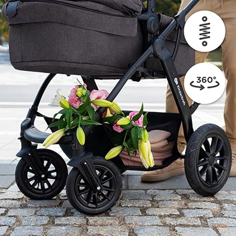 Kinderkraft XMOOV 3in1 Babakocsi I-SIZE 40-75cm Sportkocsival és Hordozóval Szürke