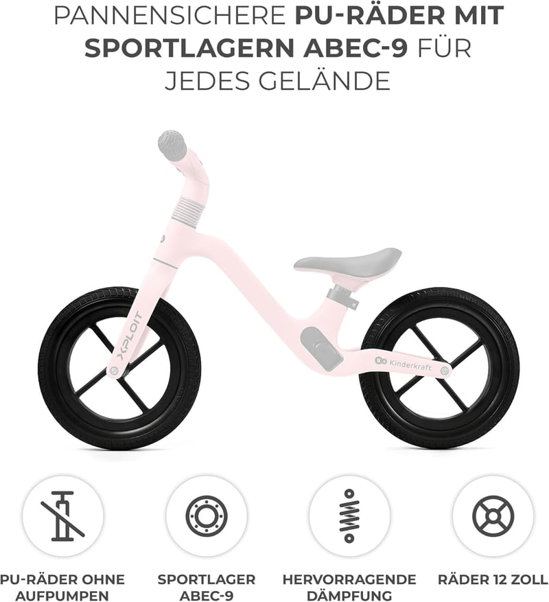 Kinderkraft XPLOIT pedál nélküli gyerekbicikli 80 cm, egyensúlyozó bicikli 2+ éveseknek
