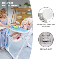 Kinderkraft YUMMY Hranilica za bebe - Kombinirana hranilica siva, poluležeći položaj, PU presvlaka, jednostavna za čišćenje, oslonac za noge, 84,5x55,5x105 cm 8