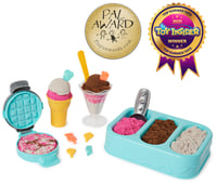 Sada na výrobu zmrzliny Kinetic Sand s voňavým pieskom, 454 g, hnedo-bielo-ružová, kreatívna hračka do interiéru, od 3 rokov 2