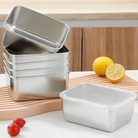 KineticKraft 6 db rozsdamentes ételtárolóedény 500ml tetővel, stackelhető, mosogatógépbiztos 6