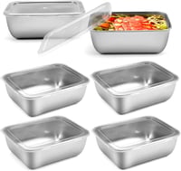 KineticKraft 6 db rozsdamentes ételtárolóedény 500ml tetővel, stackelhető, mosogatógépbiztos 1