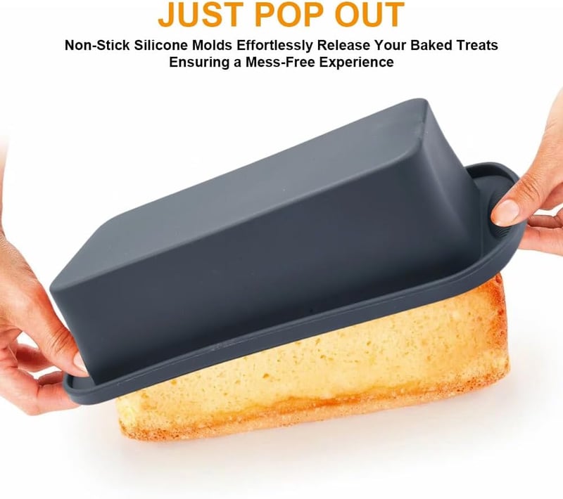 KineticKraft szilikon sütőforma 28x12 cm téglalap sötétszürke kenyér torta brownie