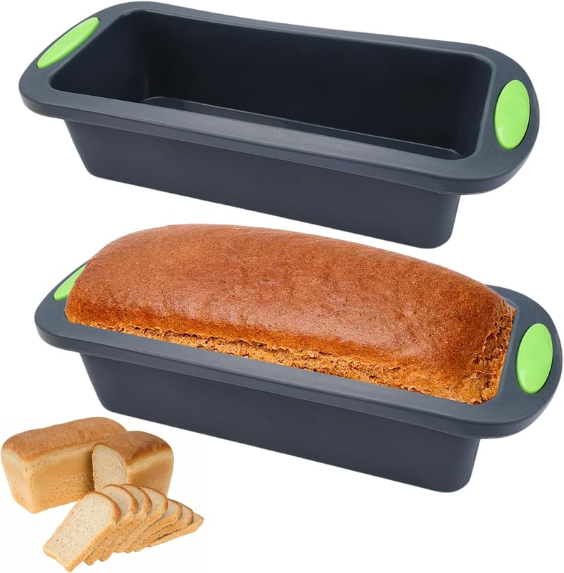 KineticKraft szilikon sütőforma 28x12 cm téglalap sötétszürke kenyér torta brownie