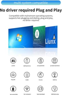 Kinetxiaxia USB Hub 3 Portos Mini Elosztó USB 3.0 + 2x USB 2.0 Nagysebességű Adapter PC Laptop MacBook Surface Pro Kompatibilis 5