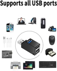 Kinetxiaxia USB Hub 3 Portos Mini Elosztó USB 3.0 + 2x USB 2.0 Nagysebességű Adapter PC Laptop MacBook Surface Pro Kompatibilis 8