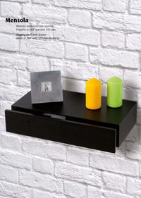 King Collection King Home M1106047/A kovana zidna polica s MDF ladicom, wenge, 48 x 25 x 10 cm 5