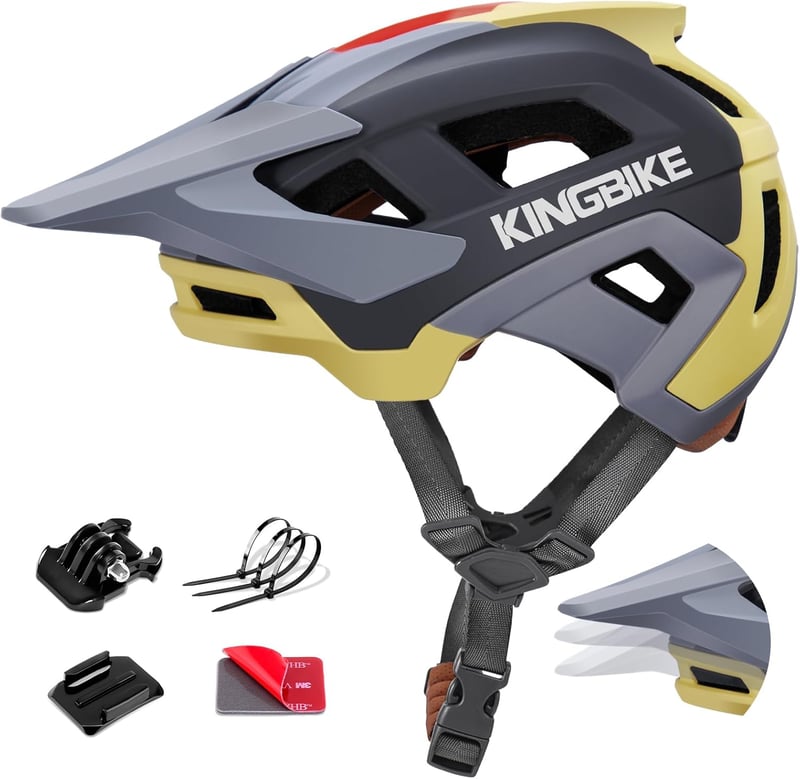 KINGBIKE NTA-8776 E-MTB kerékpáros sisak kameratalappal és állítható napellenzővel