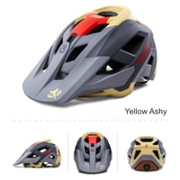 KINGBIKE Ma-066 MTB kerékpáros sisak állítható napellenzővel - szürke-khaki - L-es méret 4
