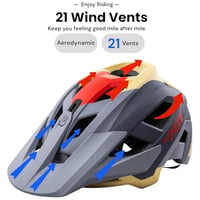 KINGBIKE Ma-066 MTB kerékpáros sisak állítható napellenzővel - szürke-khaki - L-es méret 5