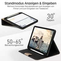 Puzdro na iPad KingBlanc (A16) 11. generácia 11 palcov 2025 a 10. generácia 10,9 palca 2022 – béžové, knižkové puzdro z vegánskej kože, držiak na ceruzku, nastaviteľné 4