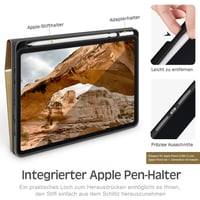 Puzdro na iPad KingBlanc (A16) 11. generácia 11 palcov 2025 a 10. generácia 10,9 palca 2022 – béžové, knižkové puzdro z vegánskej kože, držiak na ceruzku, nastaviteľné 9