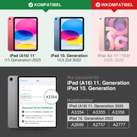 Puzdro na iPad KingBlanc (A16) 11. generácia 11 palcov 2025 a 10. generácia 10,9 palca 2022 – béžové, knižkové puzdro z vegánskej kože, držiak na ceruzku, nastaviteľné 2