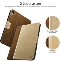Puzdro na iPad KingBlanc (A16) 11. generácia 11 palcov 2025 a 10. generácia 10,9 palca 2022 – béžové, knižkové puzdro z vegánskej kože, držiak na ceruzku, nastaviteľné 6