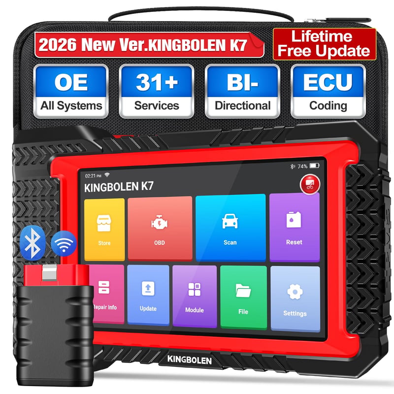 Diagnostické zariadenie KINGBOLEN K7 OBD2 pre všetky vozidlá, obojsmerný tester áut, diagnostika všetkých systémov, kódovanie ECU, 36+ servisných funkcií, doživotné bezplatné aktualizácie