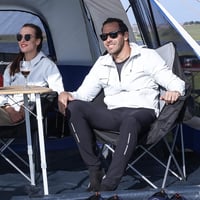KingCamp dupla kempingszék felnőtteknek, 2 személyes összecsukható kerti szék pohártartóval 7