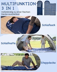 KingCamp Gyerek Hálózsák 170x70cm Téli Meleg Takaró 3-4 Évszak Camping Túrázás - Navy L 7