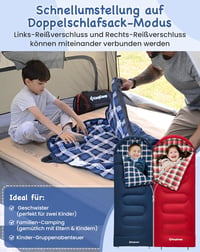 KingCamp Gyerek Hálózsák 170x70cm Téli Meleg Takaró 3-4 Évszak Camping Túrázás - Navy L 5