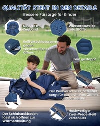 KingCamp Gyerek Hálózsák 170x70cm Téli Meleg Takaró 3-4 Évszak Camping Túrázás - Navy L 8