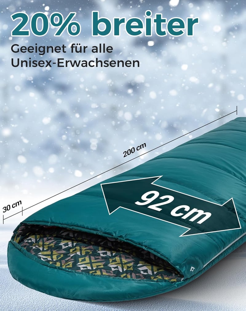 KingCamp Hálózsák 3-4 Évszak -18°C Vízálló Túrázáshoz Kempingezéshez L/XL