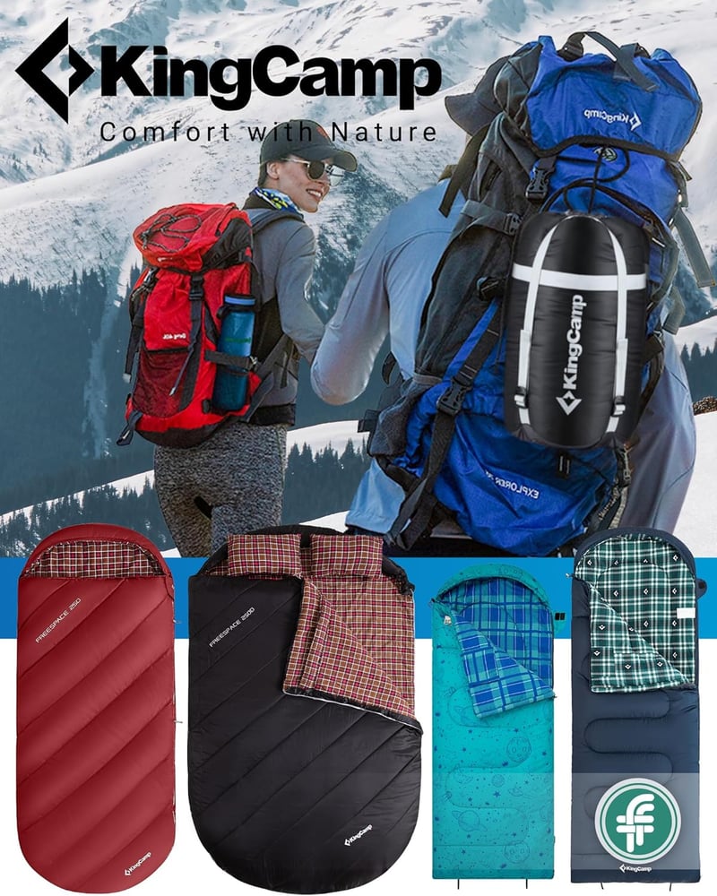 KingCamp XXL Flanel Hálózsák Felnőtteknek, Téli Meleg Deckenschlafsack 220x100cm