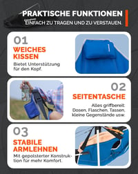 KingCamp összecsukható hinta fotel 3 fokozatú háttámlával és pohártartóval 4