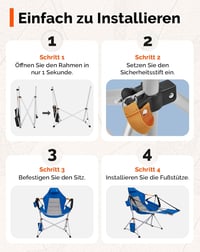 KingCamp összecsukható hinta fotel 3 fokozatú háttámlával és pohártartóval 9