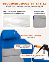 KingCamp összecsukható hinta fotel 3 fokozatú háttámlával és pohártartóval 6