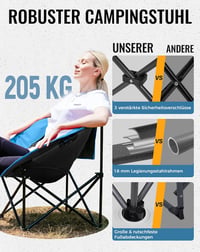 KingCamp összecsukható kemping  szék háttáskával és pohártartóval kék 205 kg-ig 6
