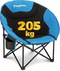 KingCamp összecsukható kemping  szék háttáskával és pohártartóval kék 205 kg-ig 1