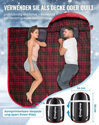KingCamp XXL Flanel Hálózsák Felnőtteknek, Meleg Téli Kempingzsák 220x100cm 5